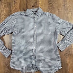 Johnnie-O Shirt Mens Small XL Blue Teal Plaid Long Slv Button Up Preppy LOGO